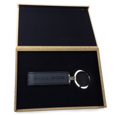 Leather USB drive with wooden box gift set - CUHK